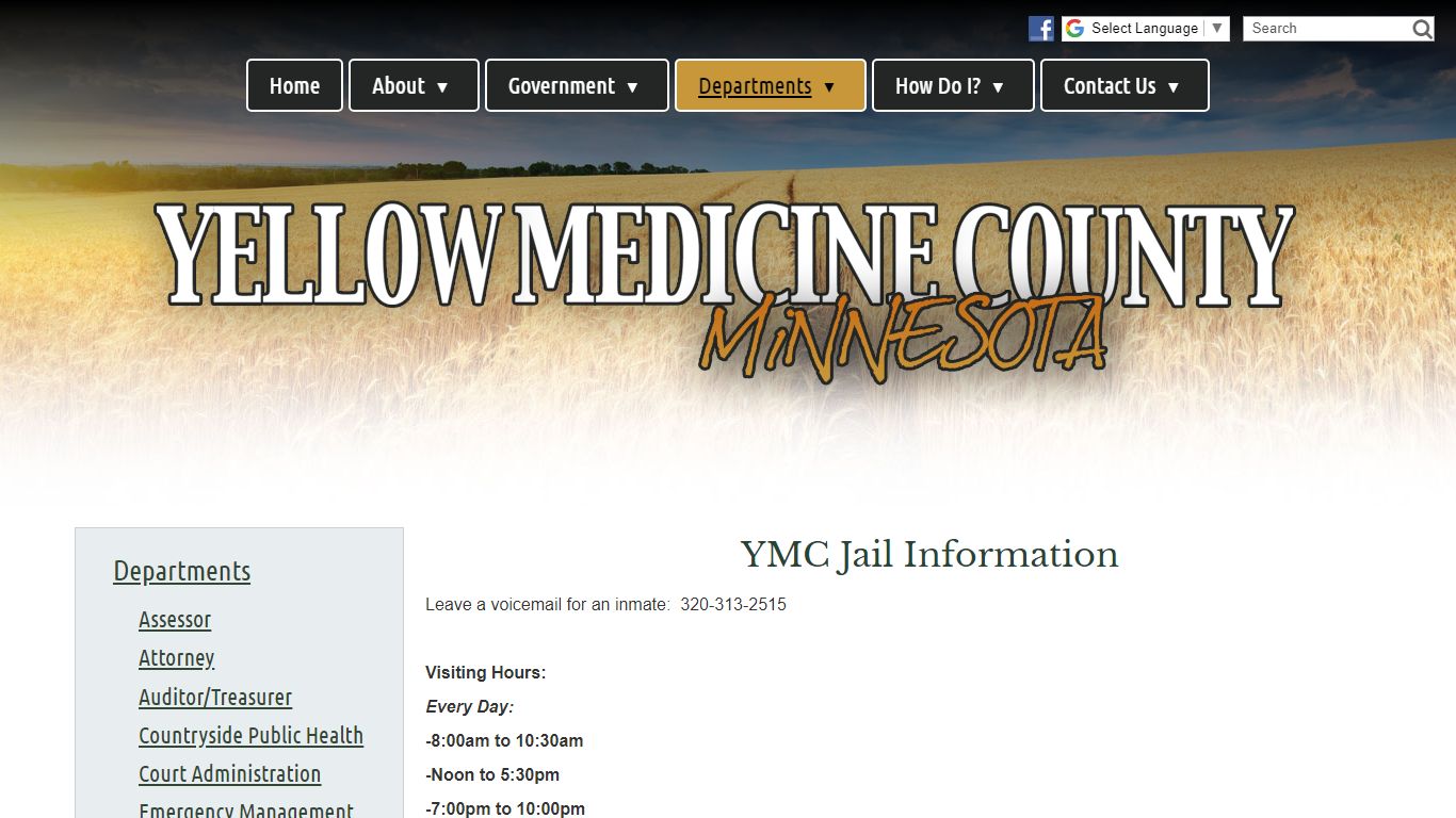 YMC Jail Information - Yellow Medicine County, MN